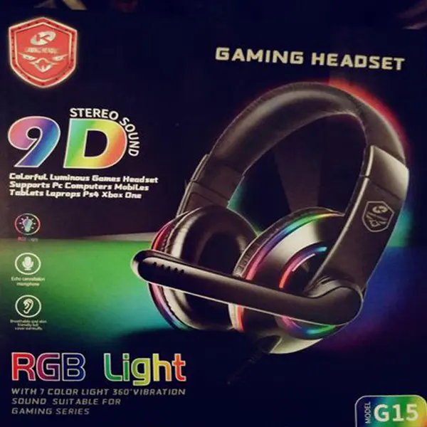 Casque gamer filiaire RGP light 9D micro G15 — image 1