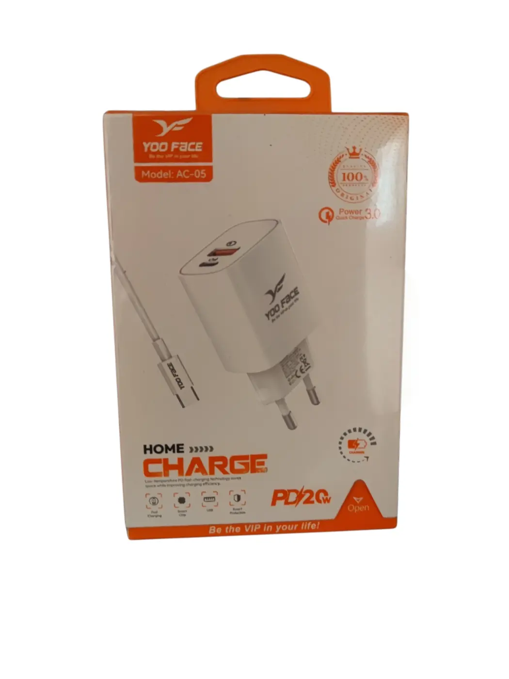 chargeur type-c to type-c yoo face 20W AC-05 yoo face — image 1